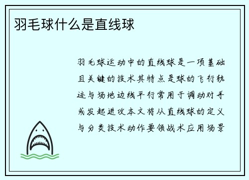羽毛球什么是直线球
