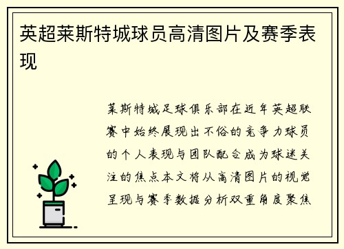 英超莱斯特城球员高清图片及赛季表现